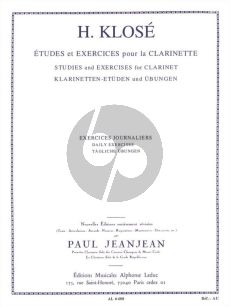 Klose Exercises Journaliers pour Clarinette (Paul JeanJean)