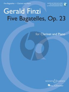 Finzi 5 Bagatelles Op.23 for Clarinet in Bb and Piano Book with Audio Online