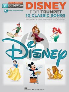 Disney  Disney for Trumpet 10 Classic Songs Book with Audio Online and Easy Instrumental Play-Along