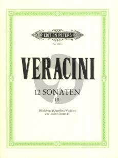 Veracini 12 Sonaten Vol.3 (No.7-9) Alblockflote [Flote/Violine] und Bc (Herausgegeben von Walter Kolneder)