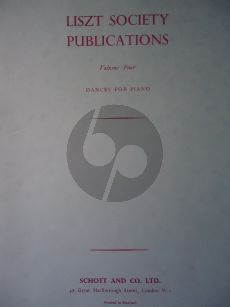Liszt Dances for Piano (Liszt Society Publications Vol.4)