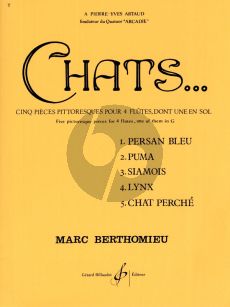 Berthomieu Chats for 3 Flutes in C- 1 Flute in G Parts