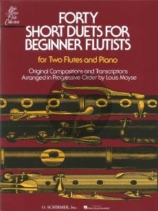 Album 40 Short Duets for Beginning Flautists for 2 Flutes and Piano (Arranged by Louis Moyse)
