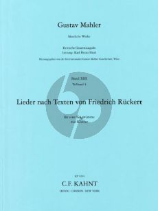 Mahler Lieder nach Texten von Ruckert (Kritische Gesamtausgabe)