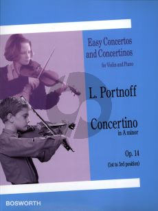 Portnoff Concertino a-minor Op.14 (1 - 3 Position) for Violin and Piano Nabestellen