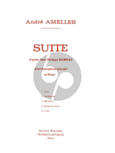 Ameller Suite d'apres Rameau Saxophone Alto-Piano