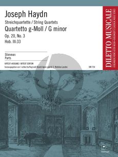 Haydn Streichquartett g-moll Opus 20 No. 3 Hob. III:33 Stimmen (Barrett-Ayres und Robbins Landon)