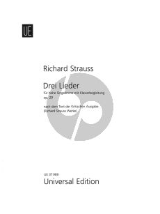 Richard Strauss 3 Lieder Op.29 / TrV 172 for High Voice and Piano