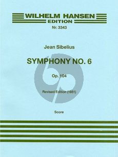 Sibelius Symphony No.6 Op.104 (Revised Edition 1981) Fullscore
