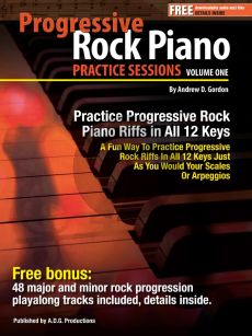 Gordon Progressive Rock Piano Practice Sessions Vol.1 In All 12 Keys Book/Downlaodable mp3 files