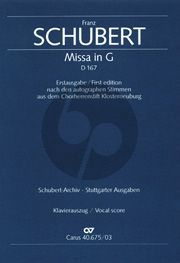 Schubert Messe G-dur D.167 STB soli-Choir-Orch. Vocal Score