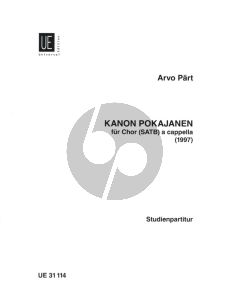 Part Kanon Pokajanen (1997) SATB a Cappella Studienpartitur