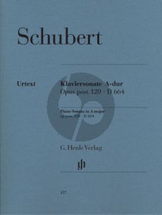 Schubert Sonate A-dur Op.posth Op.120 D.664 Klavier (Herausgegeben von Paul Mies - Fingersatz Hans-Martin Theopold) (Henle-Urtext)