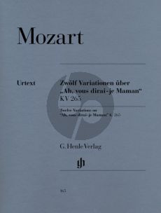 Mozart 12 Variationen Ah Vous Dirai-Je, Maman KV 265 Klavier (Ewald Zimmermann) (Henle-Urtext)