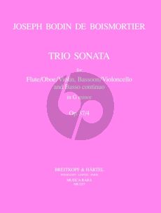 Boismortier Trio Sonata g-minor Op. 37 No. 4 Flute (Oboe,Violinl),Bassoon (Vc.) and Bc (Score/Parts) (Ann Knipschild)