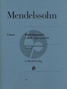 Mendelssohn Quartet f-minor Op.Posth.80 (Parts) (edited by Ernst Herttrich) (Henle-Urtext)