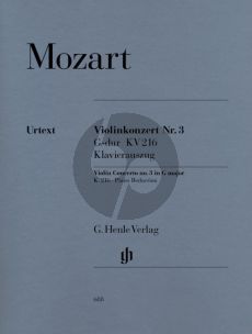 Mozart Concerto No.3 G-major KV 216 Violin-Orch. (piano red.) (edited by Wolf-Dieter Seiffert) (Henle-Urtext)