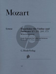 Mozart Einzelsatze KV 261-269(261a)-373 Violine-Klavier (Seiffert/Petrenz/Guntner (Henle-Urtext)