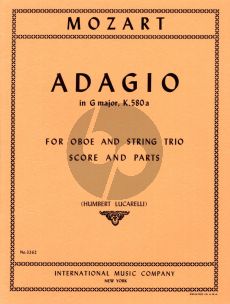 Mozart Adagio G-major KV 580a Oboe-Violin-Viola and Cello (Score/Parts) (Humbert Lucarelli)