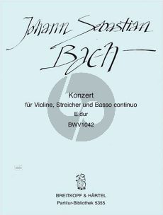 Bach Konzert E-dur BWV 1042 Violine-Orch. Partitur (Klaus Hofmann)