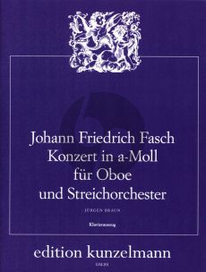 Fasch Konzert a-moll Oboe und Streichorchester (Klavierauszug) (Jurgen Braun)