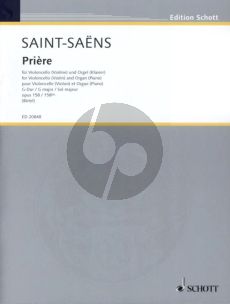 Saint-Saens Priere G-major Op.158 / 158bis (Vc.[Vi.]- Organ[Pi.]) (edited by Wolfgang Birtel)