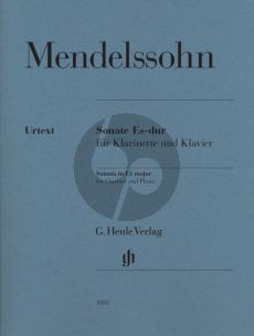 Mendelssohn Sonata E-flat major Clarinet (Bb) and Piano (edited by Ernst Herttrich) (Henle-Urtext)