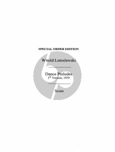 Lutoslawski Dance Preludes Third Version 1959 for Nonet, 4 Strings and Wind Quintet Score