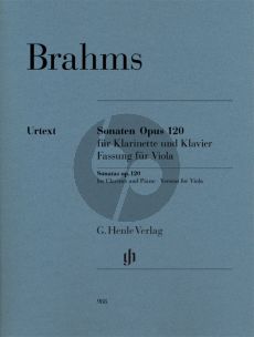 Brahms 2 Sonaten Op.120 Viola and Piano (edited by Egon Voss and Johannes Behr - Fingerings and Bowing Tabea Zimmermann) (Henle-Urtext)