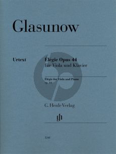 Glazunow Elegie Op.44 Viol and Piano (edited by Dominik Rahmer) (Henle-Urtext)