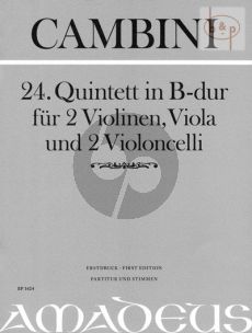 Quintet No.24 B-dur (2 Vi.-Va.- 2 Vc.) (Score/Parts)