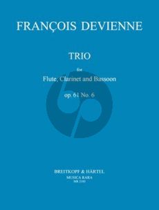 Devienne Trio D-Minor Op.61 No.6 Flute-Clarinet and Bassoon (Score/Parts) (John Newhill)