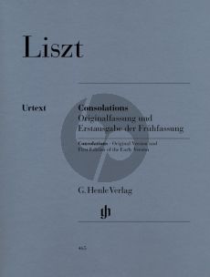 Liszt Consolations Klavier (Original Fassung und Erstausgabe der Fruhfassung) (Ernst Herttrich und Maria Eckhardt)