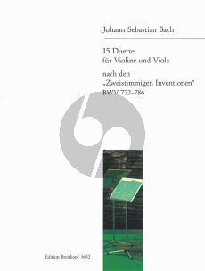 Bach 15 Duette BWV 772-786 (nach den Zweistimmigen Inventionen) Violine-Viola