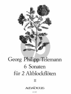 Telemann 6 Sonaten Op.2 Vol.2 No.4-6 TWV 40:104-106 fur 2 Altblockfloten