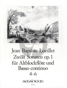 Loeillet 12 Sonaten Op.1 Vol.2 (No.4-6) Altblockflote und Bc. (Continuo Willy Hess)