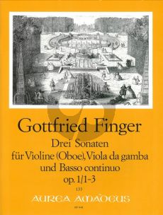 Finger 3 Sonaten Op.1 No. 1-3 fur Violine oder Oboe, Viola da gamba und Bc (Herausgeber Harry Joelson)