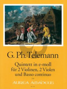 Telemann Quintett e-moll TWV 44:5 2 Violinen-2 Violen und Bc (Part./Stimmen) (Andreas Kohn)