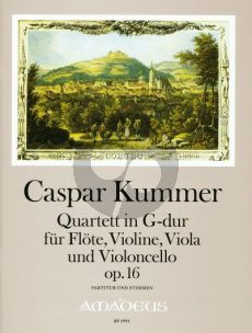 Kummer Quartett G-dur Op.16 Fl.-Vi.-Va.-Vc. (Partitur/Stimmen) (Yvonne Morgan)