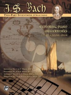 Bach 2 Part Inventions (4 Selections) (Exploring Piano Masterworks) (Willard A Palmer)