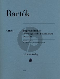 Bartok Improvisationen über ungarische Bauernlieder Op.20 Klavier (László Somfai) (Henle-Urtext)