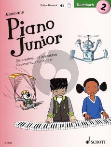 Heumann Piano Junior: Duettbuch 2 (Die kreative und interaktive Klavierschule für Kinder) (Book with Audio online) (german edition)