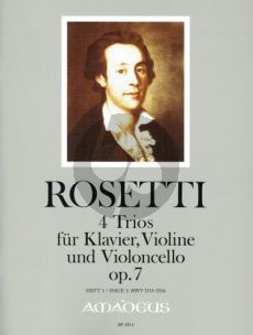 Rosetti 4 Trios Op. 7 RWV D35-D36 Heft 1 Klavier-Violine und Violoncello (Part./Stimmen) (Yvonne Morgan)