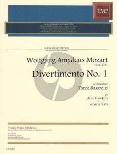 Mozart Divertimento No.1 F-Dur fur 3 Fagotte (Partitur und Stimmen) (Arr. Alan Hawkins)