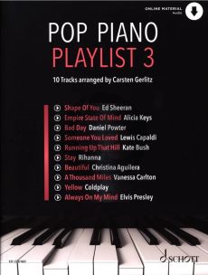 Album Pop Piano Playlist 3 Book with Audio online (Edited by Carsten Gerlitz)