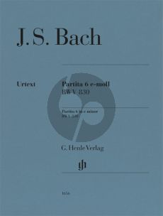 Bach Partita No.6 E -Minor BWV 830 for Piano Solo (Editor: Ullrich Scheideler / Fingering: William Youn)