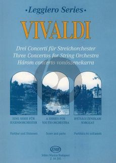Vivaldi 3 Concertos String Orchestra-Cembalo (Score-Parts)