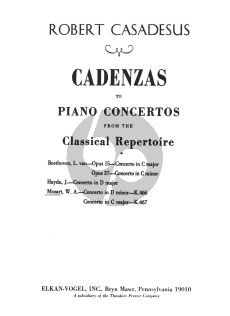 Casadesus Cadenzas to Mozart Pianoconcerto KV 466 Piano solo