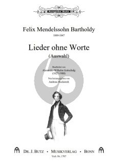 Mendelssohn Lieder ohne Worte Orgel (Auswahl) (arr. Alexander Wilhelm Gottschalg) (herausgegeben von Andreas Rockstroh)