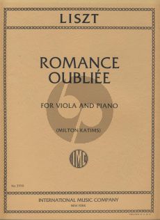 Liszt Romance Oubliee Viola and Piano (arr. Milton Katims)